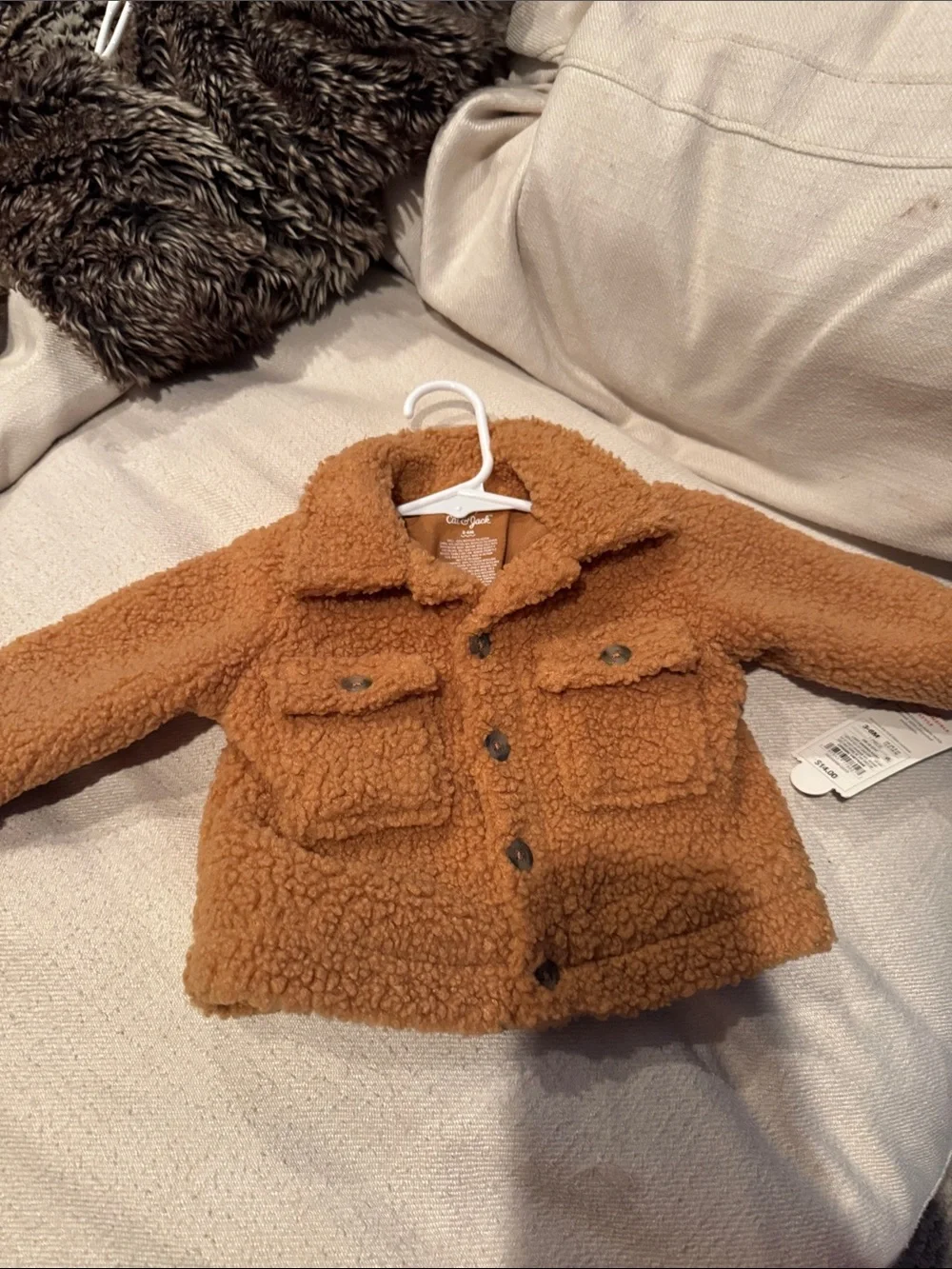 Cat & Jack Teddy Sherpa Jacket in Rust Brown